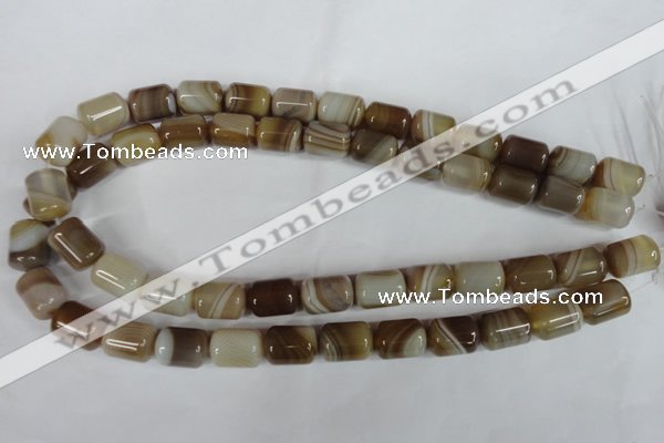 CAG3123 15.5 inches 12*16mm column brown line agate beads