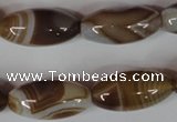 CAG3126 15.5 inches 12*25mm rice brown line agate beads