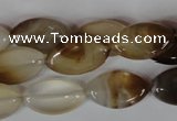 CAG3140 15.5 inches 12*20mm marquise brown line agate beads