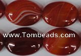 CAG3196 15.5 inches 18*25mm oval red line agate beads