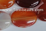 CAG3197 15.5 inches 22*30mm oval red line agate beads