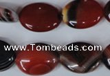 CAG3204 15.5 inches 15*20mm oval red line agate beads