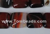 CAG3248 15.5 inches 16*16mm square red line agate beads