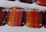 CAG3250 15.5 inches 22*22mm square red line agate beads