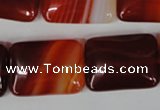 CAG3256 15.5 inches 18*25mm rectangle red line agate beads