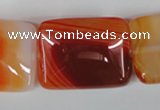 CAG3257 15.5 inches 22*30mm rectangle red line agate beads