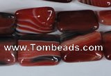 CAG3263 15.5 inches 13*18mm rectangle red line agate beads