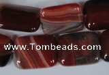 CAG3264 15.5 inches 15*20mm rectangle red line agate beads