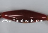 CAG3278 15.5 inches 20*60mm rice red line agate beads