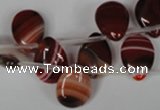 CAG3285 Top-drilled 12*16mm flat teardrop red line agate beads