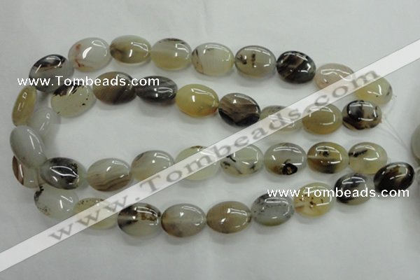 CAG3324 15.5 inches 15*20mm oval natural grey agate beads