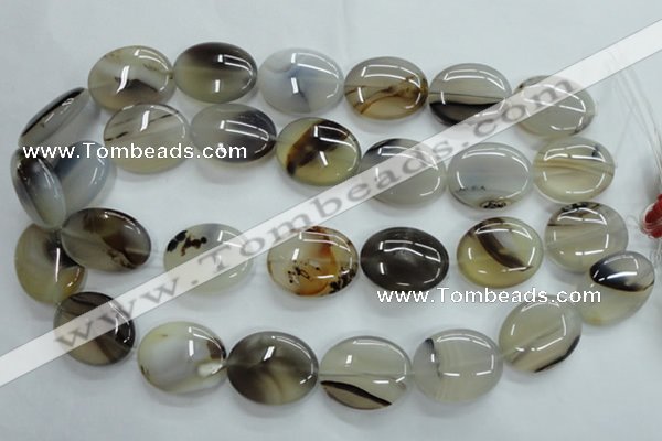 CAG3326 15.5 inches 20*30mm oval natural grey agate beads