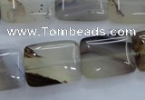 CAG3344 15.5 inches 15*20mm rectangle natural grey agate beads