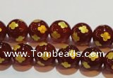 CAG3394 15.5 inches 8mm carved round red agate beads wholesale