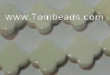 CAG3426 15.5 inches 16*16mm flower white agate gemstone beads