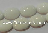 CAG3432 15.5 inches 13*18mm oval white agate gemstone beads