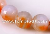 CAG346 16mm faceted round agate gemstone bead Wholesale