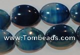 CAG3481 15.5 inches 15*20mm oval blue line agate beads