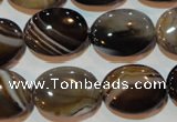 CAG3495 15.5 inches 15*20mm oval brown line agate beads