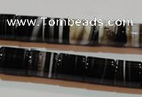 CAG3510 15.5 inches 11*13mm column brown line agate beads