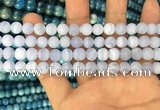 CAG3581 15.5 inches 4mm round matte blue lace agate beads