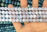 CAG3582 15.5 inches 6mm round matte blue lace agate beads