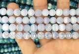 CAG3583 15.5 inches 8mm round matte blue lace agate beads