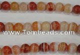 CAG3587 15.5 inches 8mm round red line agate beads wholesale