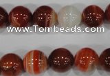 CAG3589 15.5 inches 12mm round red line agate beads wholesale