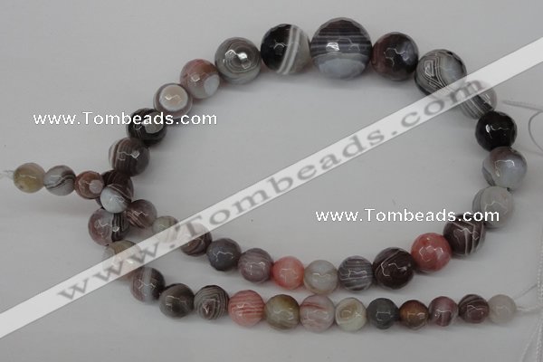 CAG3595 15.5 inches 8mm - 17mm faceted round botswana agate beads