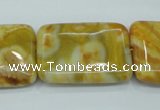 CAG3625 15.5 inches 22*30mm rectangle yellow crazy lace agate beads