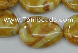 CAG3630 15.5 inches 22*30mm flat teardrop yellow crazy lace agate beads