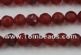 CAG3661 15.5 inches 8mm carved round matte red agate beads