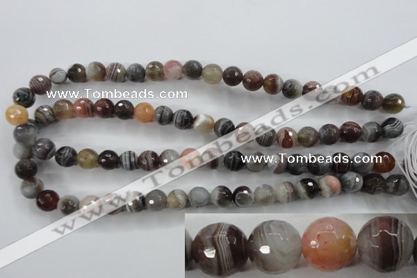 CAG3693 15.5 inches 10mm faceted round botswana agate beads wholesale