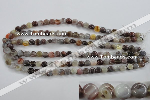 CAG3711 15.5 inches 8mm flat round botswana agate beads wholesale