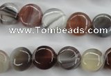 CAG3713 15.5 inches 12mm flat round botswana agate beads wholesale