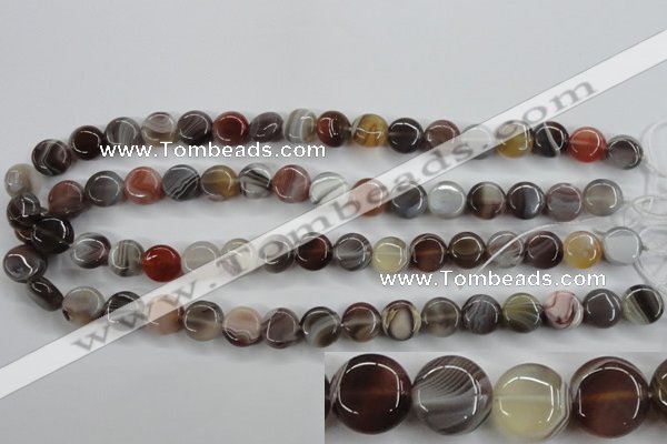 CAG3713 15.5 inches 12mm flat round botswana agate beads wholesale