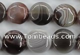 CAG3715 15.5 inches 16mm flat round botswana agate beads wholesale