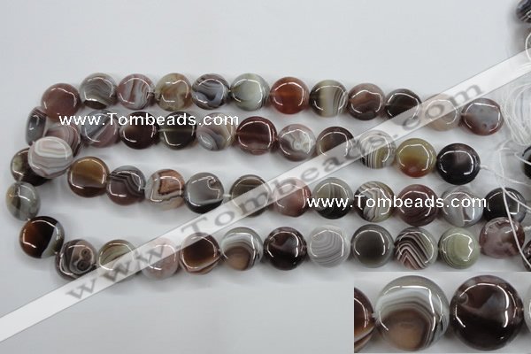 CAG3715 15.5 inches 16mm flat round botswana agate beads wholesale