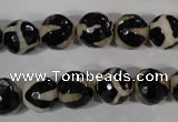 CAG3842 15.5 inches 10mm faceted round tibetan agate beads wholesale