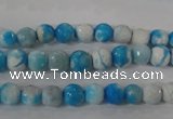 CAG3871 15.5 inches 6mm faceted round fire crackle agate beads