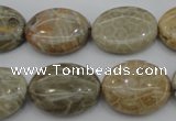 CAG3903 15.5 inches 15*20mm oval chrysanthemum agate beads