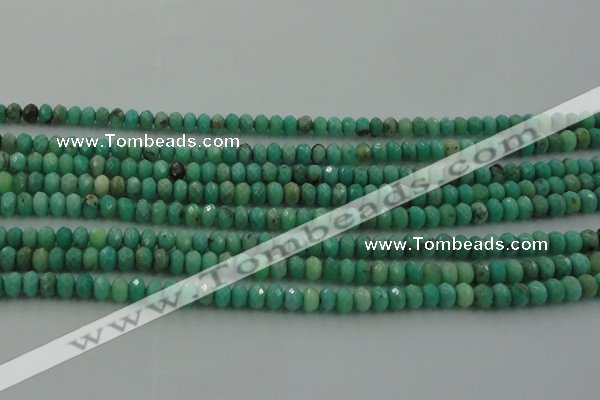 CAG3911 15.5 inches 2.5*4mm faceted rondelle green grass agate beads