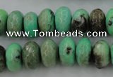 CAG3915 15.5 inches 8*14mm faceted rondelle green grass agate beads