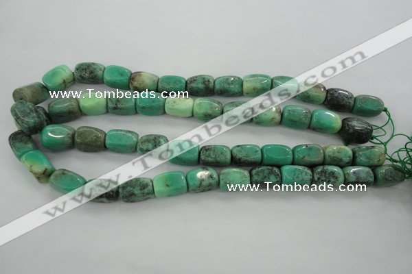 CAG3926 15.5 inches 12*16mm nuggets green grass agate beads