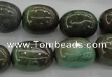 CAG3927 15.5 inches 14*19mm nuggets green grass agate beads