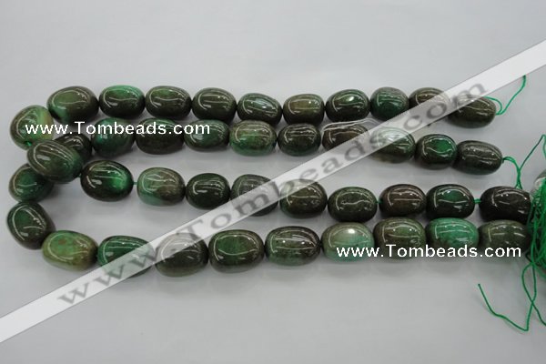 CAG3927 15.5 inches 14*19mm nuggets green grass agate beads