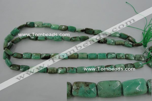 CAG3934 15.5 inches 8*12mm faceted rectangle green grass agate beads