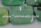 CAG3938 15.5 inches 22*30mm faceted rectangle green grass agate beads