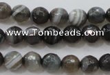 CAG3951 15.5 inches 6mm faceted round grey botswana agate beads